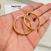 Gold Texture medium Hoop •  Maria Earring