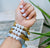 Lycra bracelets Gold or Silver + Pearls