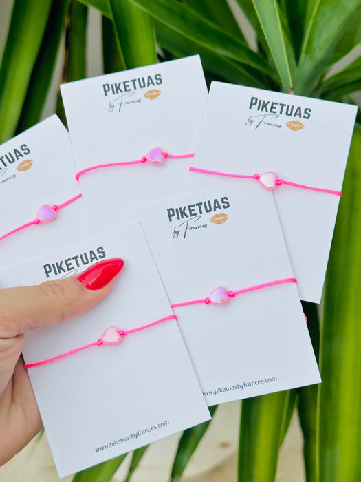 Bundle • 5 pulseras x $9.00 • Corazón Rosa • Valentine