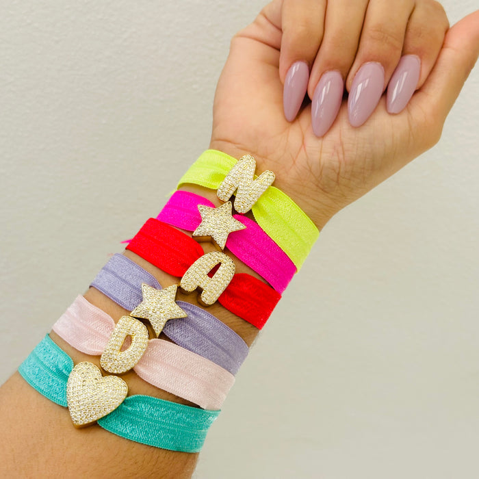 New• Diamond Big Letter Bracelet •Todas las letras disponibles• más de 20 colores a escoger de cinta