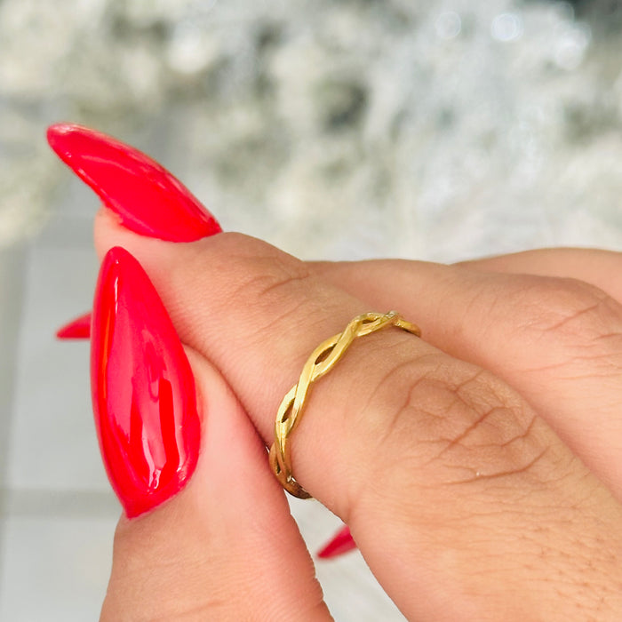 Twist gold Ring ajustable