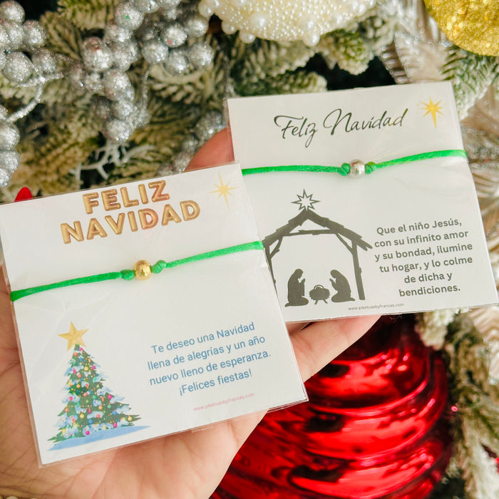 Tarjeta de Navidad con pulsera• escoge el color de hilo que desees