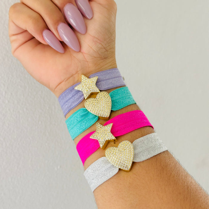 New• Diamond Big Gold (Heart or Star ) • Bracelet ( más de 20 colores a escoger )