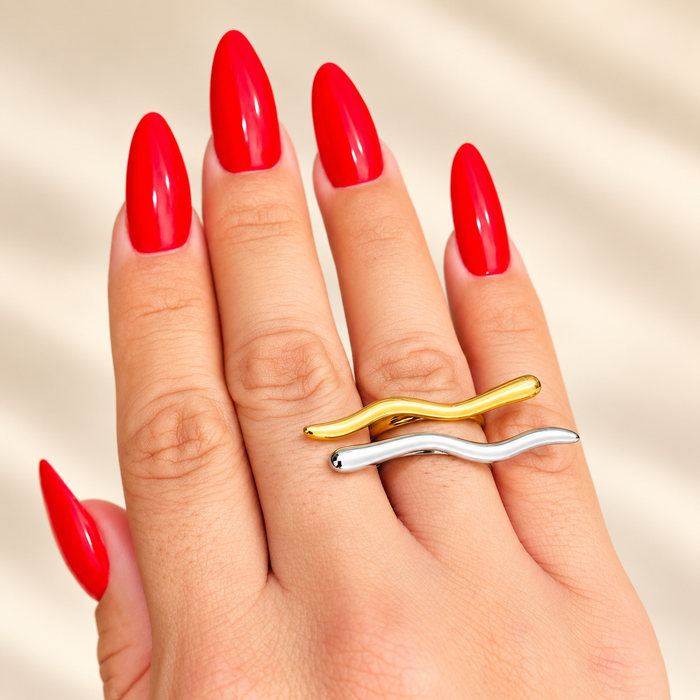 Wave Ring • ajustable Gold or Silver