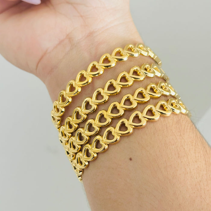 Heart Gold Bangle