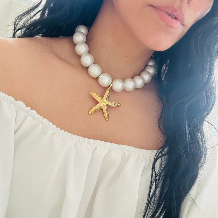 Big Pearl• Collar Star Gold