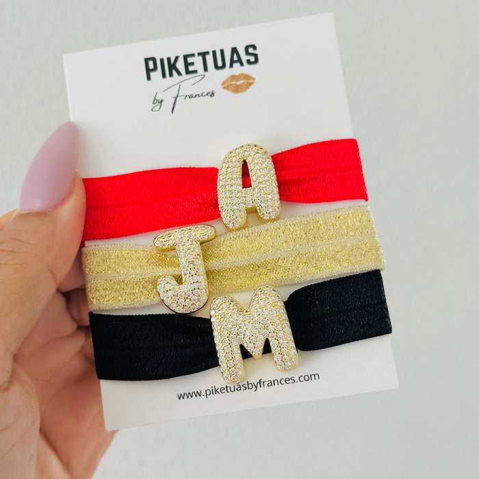 New• Diamond Big Letter Bracelet •Todas las letras disponibles• más de 20 colores a escoger de cinta