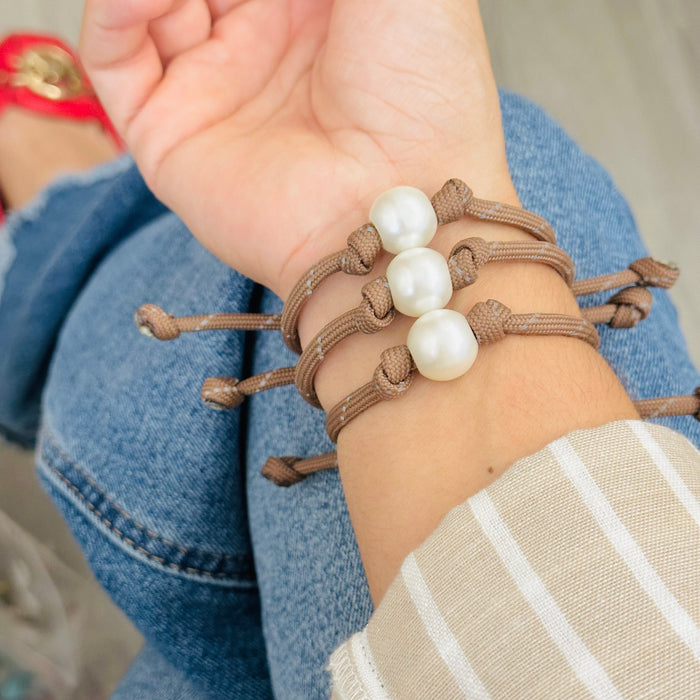 Pearl + Kaki Bracelet •