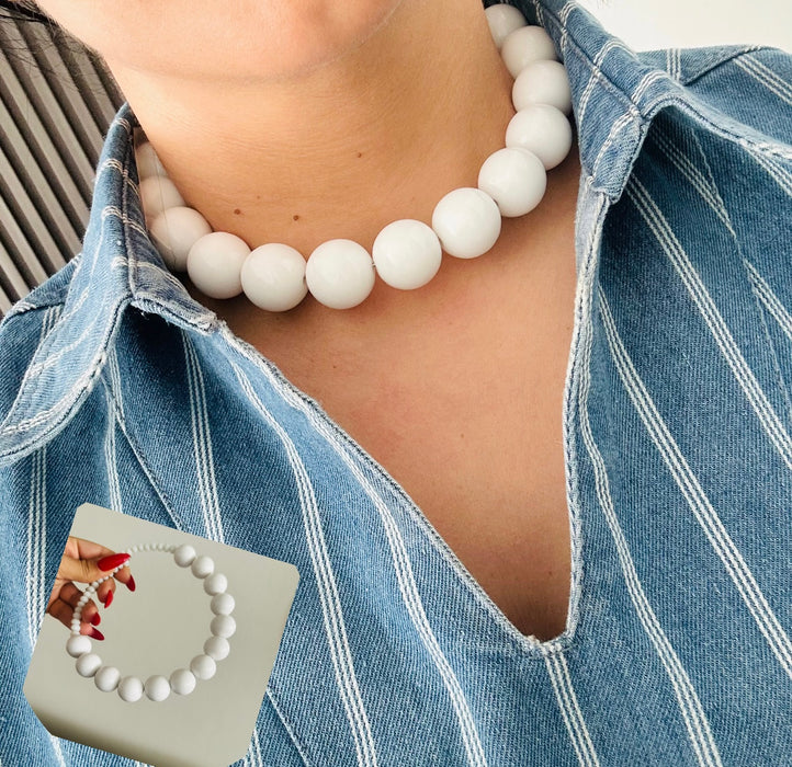 Choker • Bubble white Collar •