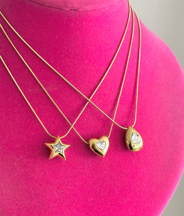 Corazón, Gota, Estrella Collars •