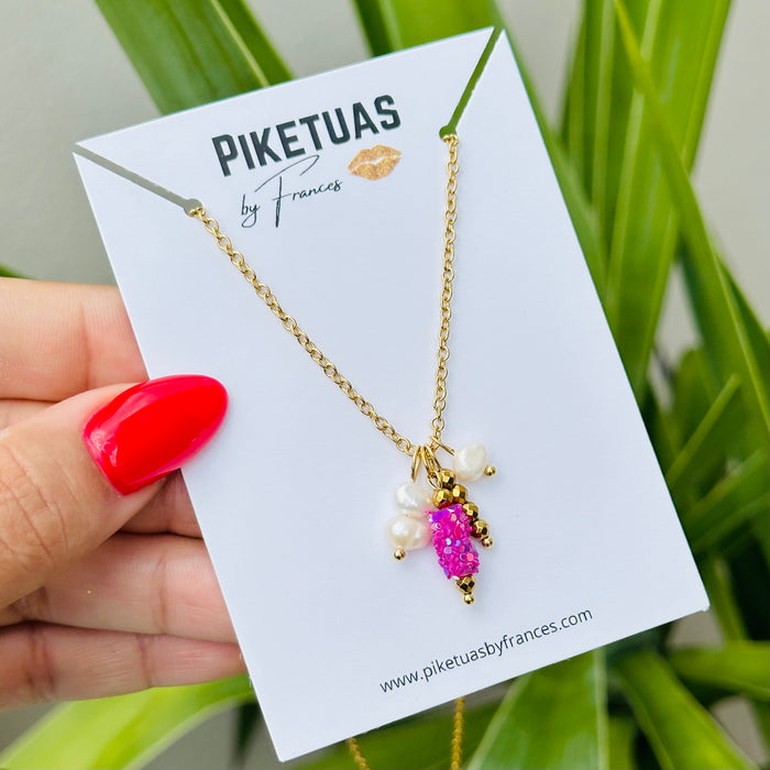 Pink + Pearls • Gold Collar