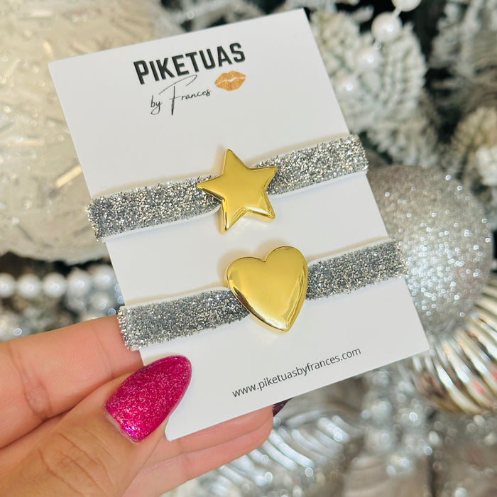 Doble Tono Star or Heart • Bracelets