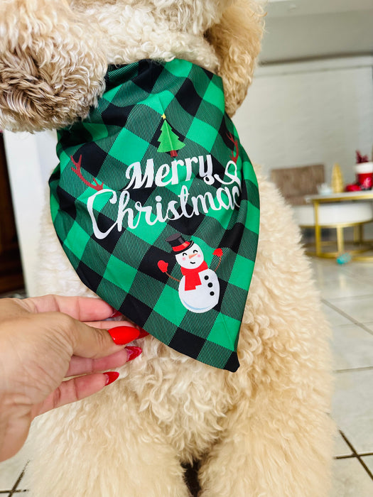 Bandana • Verde Snowman “ Merry Christmas “