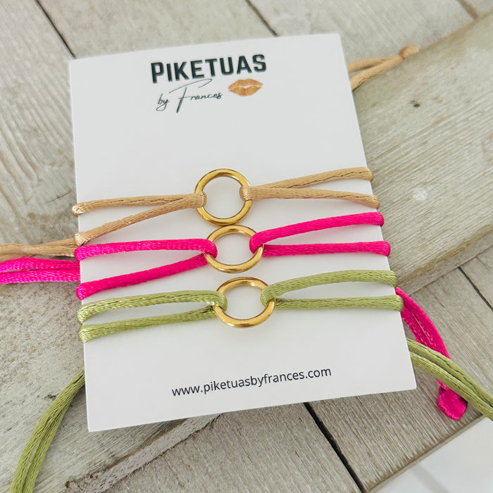 Circule Gold Bracelets • Son individuales • 12 colores de hilo a escoger