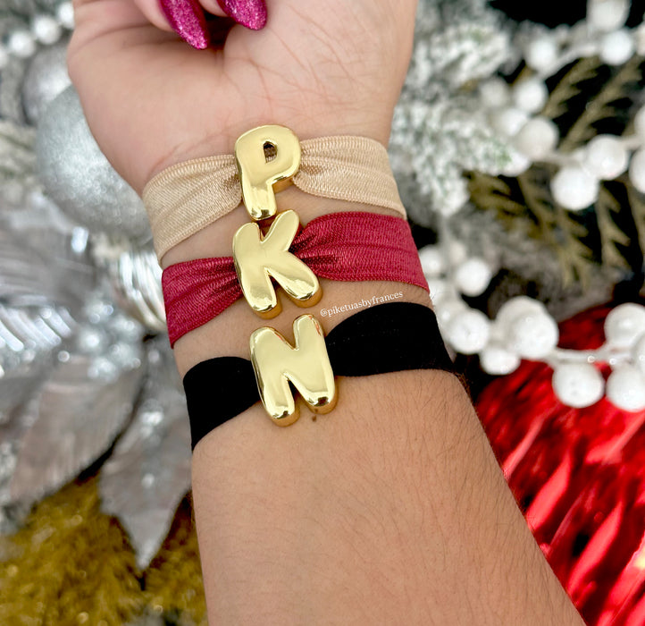 Big Letters • Bracelets (más de 20 colores de cinta a escoger )