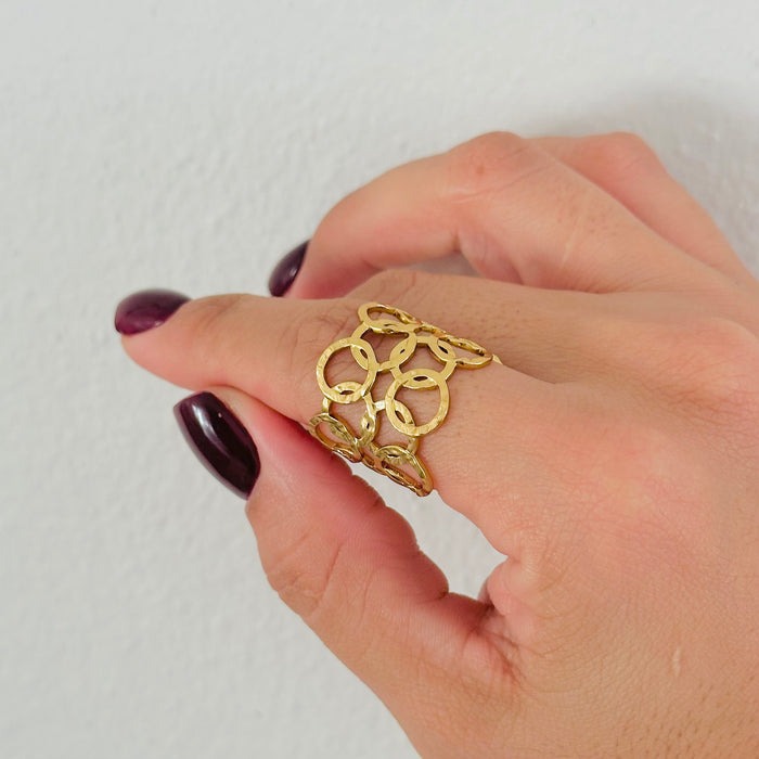 Circule Big Gold Ring • ajustable