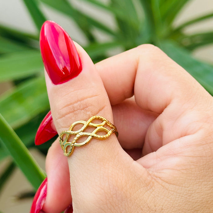 Coral Gold Ring • ajustable