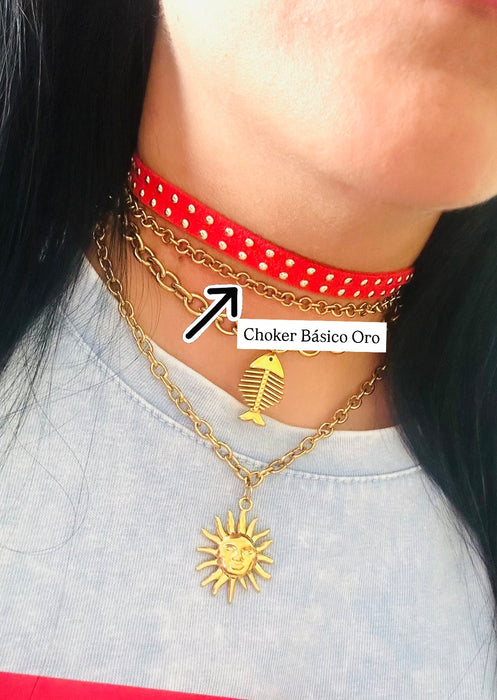 Choker básico 5mm Oro