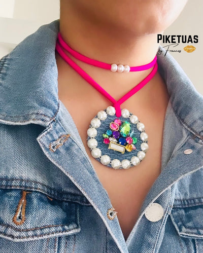 Confetti Medium Collar • El color del lycra lo puedes escoger