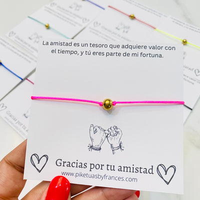 Pulseras de Gracias por tu amistad • 9 colores a escoger