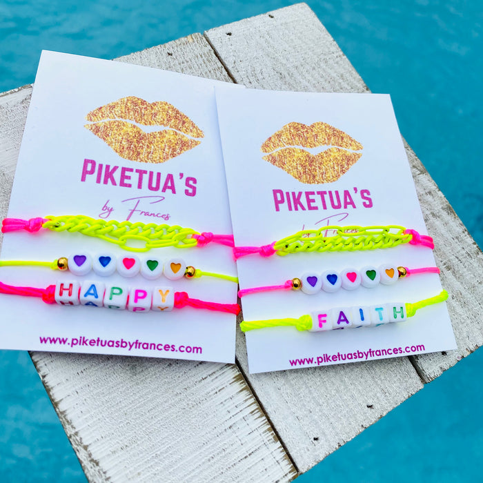 Trio Set - Bracelets (3 pulseras x $9.00) Puedes cambiar  la palabra
