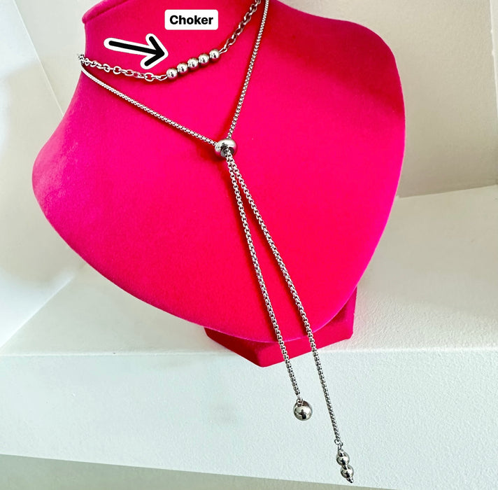 Choker Silver + Balls