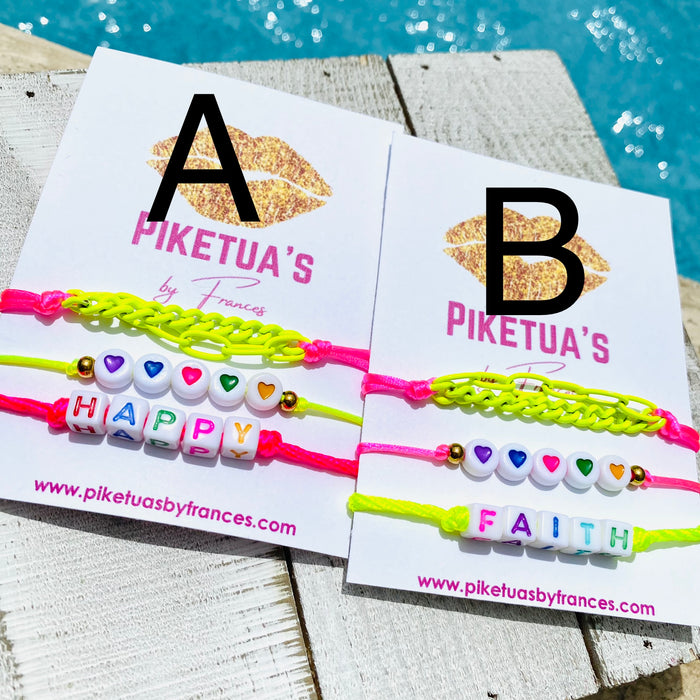 Trio Set - Bracelets (3 pulseras x $9.00) Puedes cambiar  la palabra