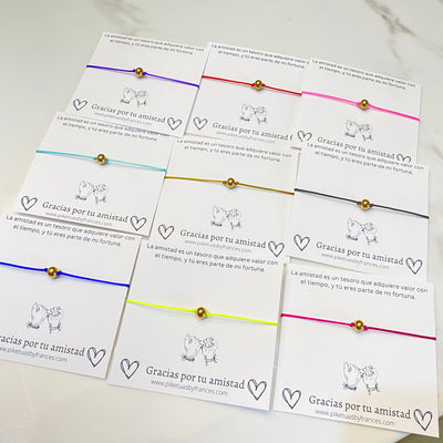 Pulseras de Gracias por tu amistad • 9 colores a escoger